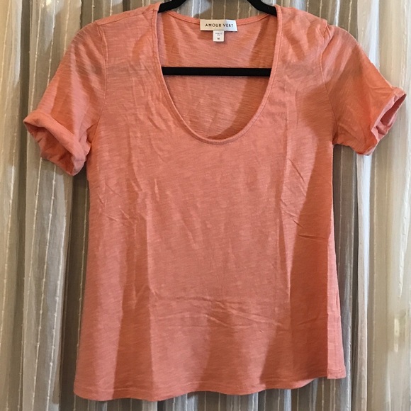 Amour Vert Coral Scoop Neck Tee Size M - Picture 1 of 4